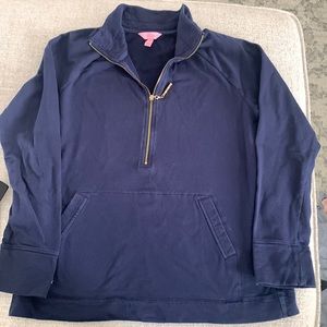 Navy half zip sweatshirt. Lily Pulitzer size M